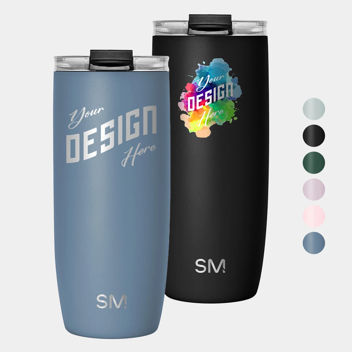 20 oz Simple Modern® Stainless Steel Double-Walled Insulated Voyager Tumbler with Clear Flip Lid & Straw 1