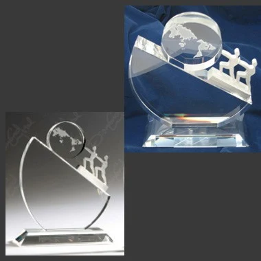 Unique Clear Optic Glass World Globe Award 1