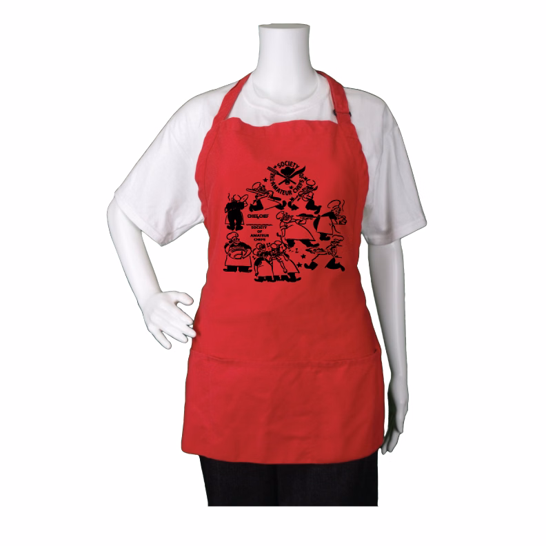 Red Restaurant-Style Bib Apron