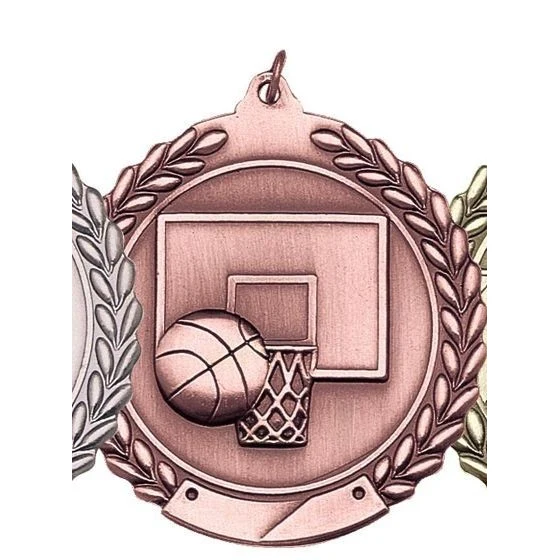 Basketball Die Cast Medal, 2 3/4" 1