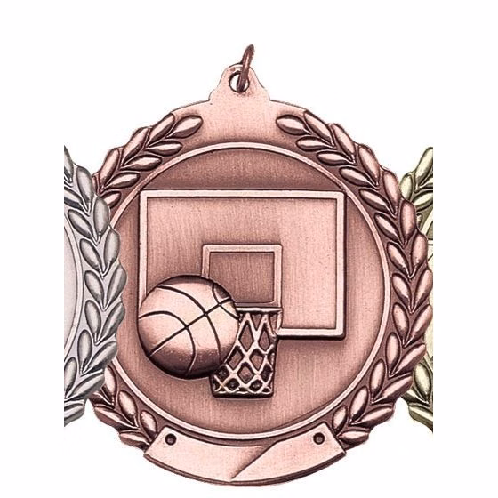 Basketball Die Cast Medal, 2 3/4"