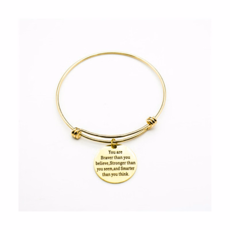 Adjustable Charm Bangle Bracelet