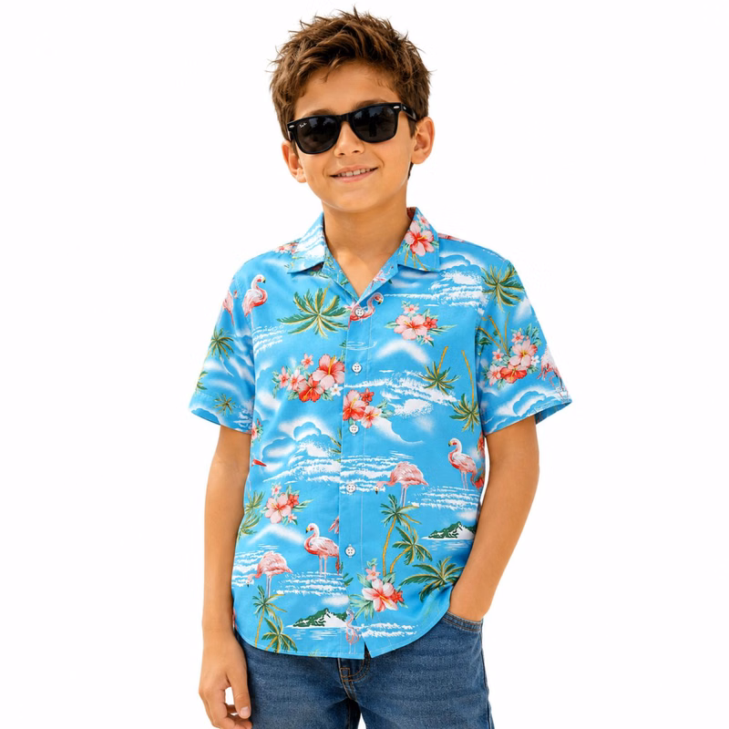 Youth 135G 4-Way Stretch Breathable Hawaiian Shirts