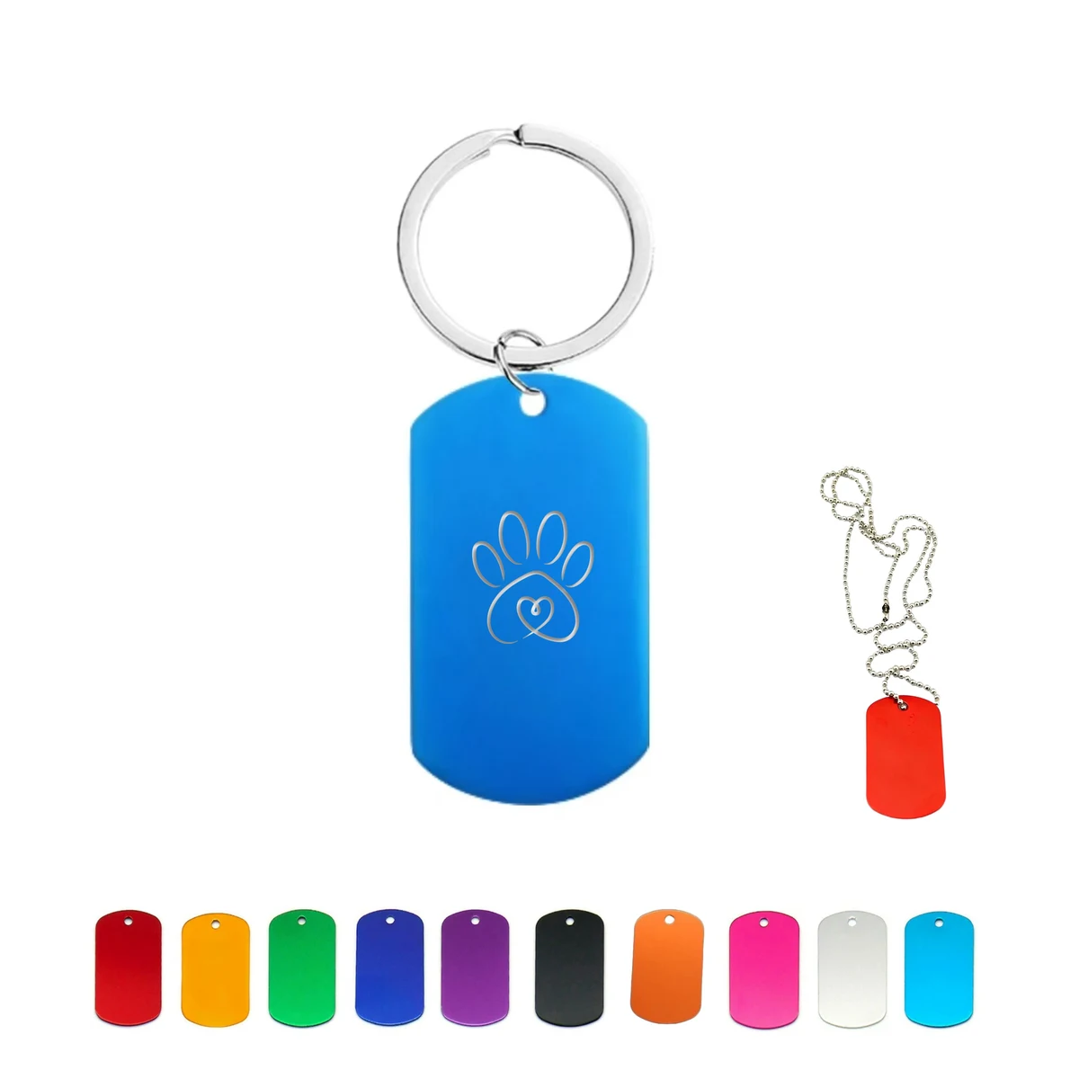 Engraved Aluminum Dog Tag Keychain 1