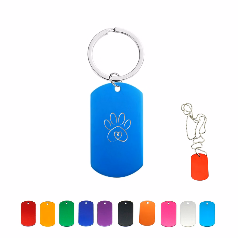 Engraved Aluminum Dog Tag Keychain