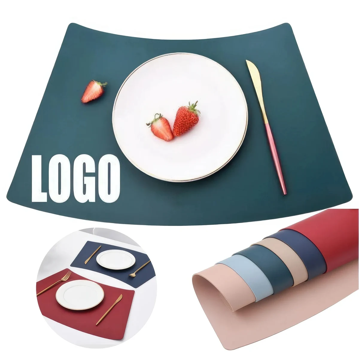 Fan-Shaped PU Leather Table Placemat & Dining Meal Pad 1