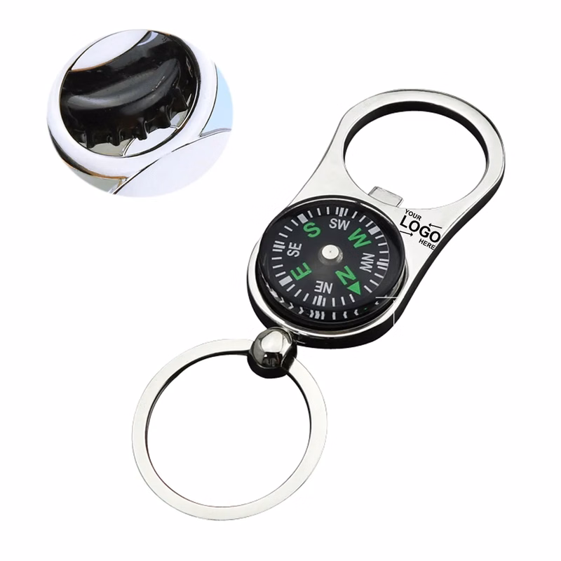Compass And Bottle Opener Multifunction Key Chain