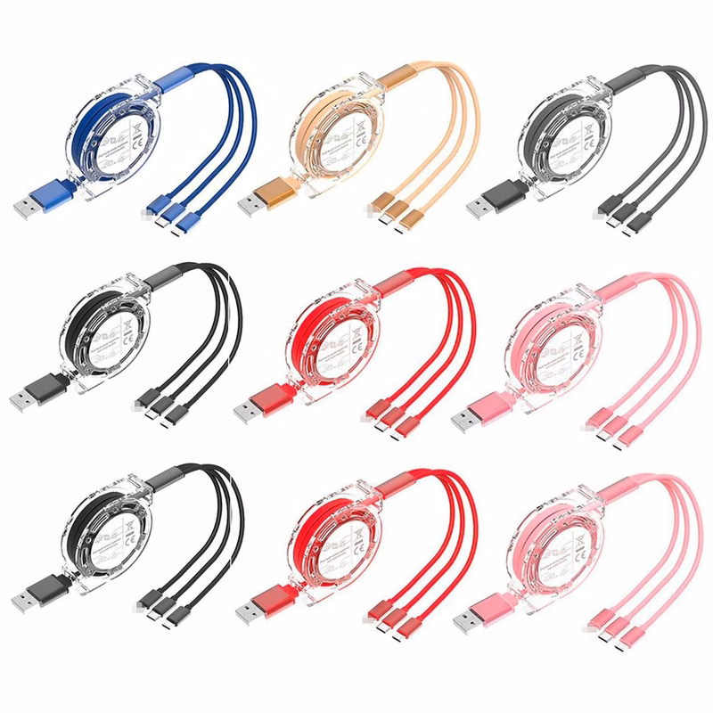 Retractable 3 in 1 Multiple USB Charging Cable