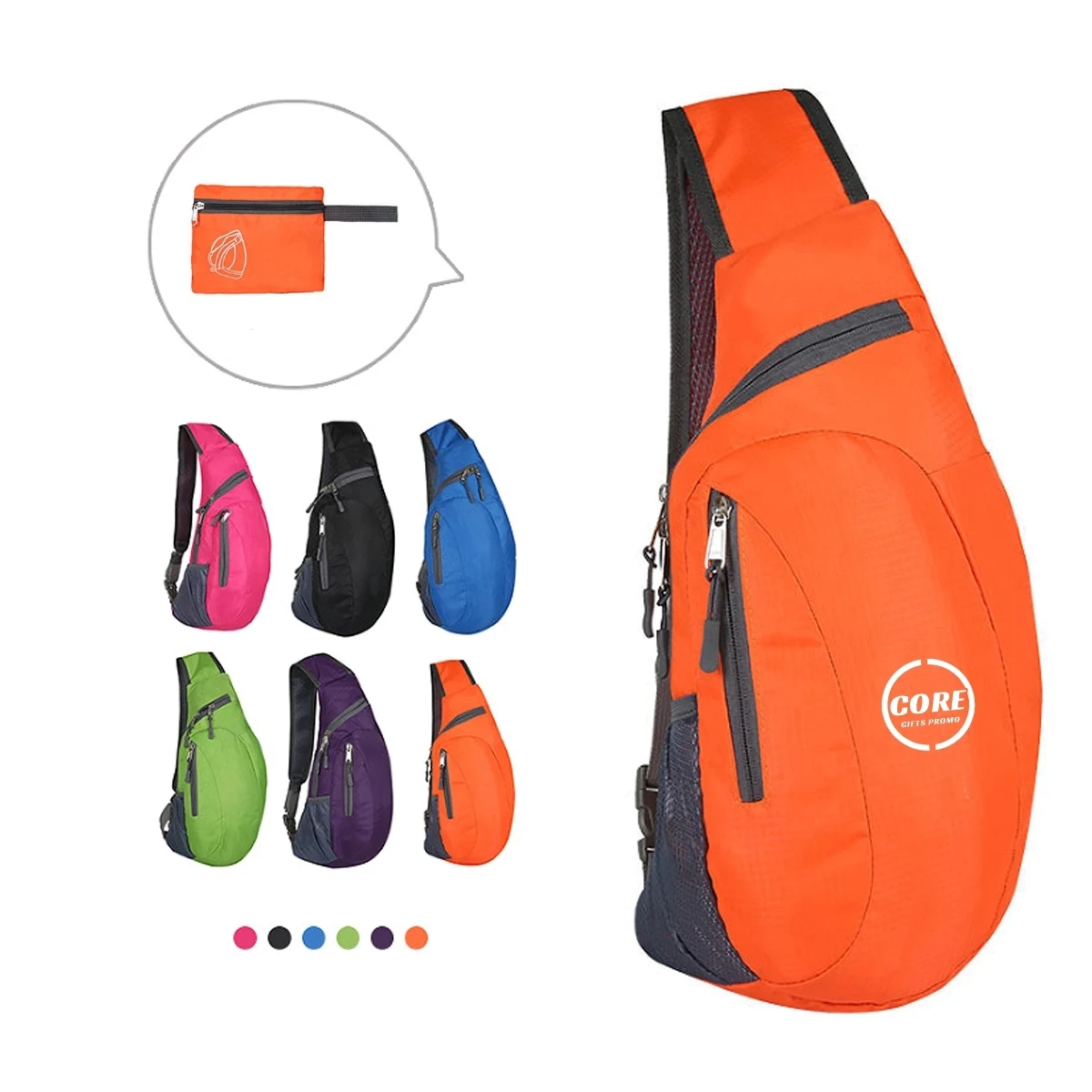 Men Women Foldable Sling Bags Shoulder Chest Backpack 1