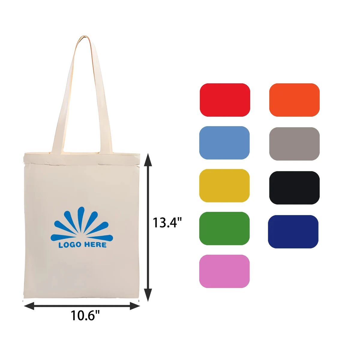 MOQ 50 PCS Solid color Canvas Tote Bag, custom tote bag with logo imprint 1