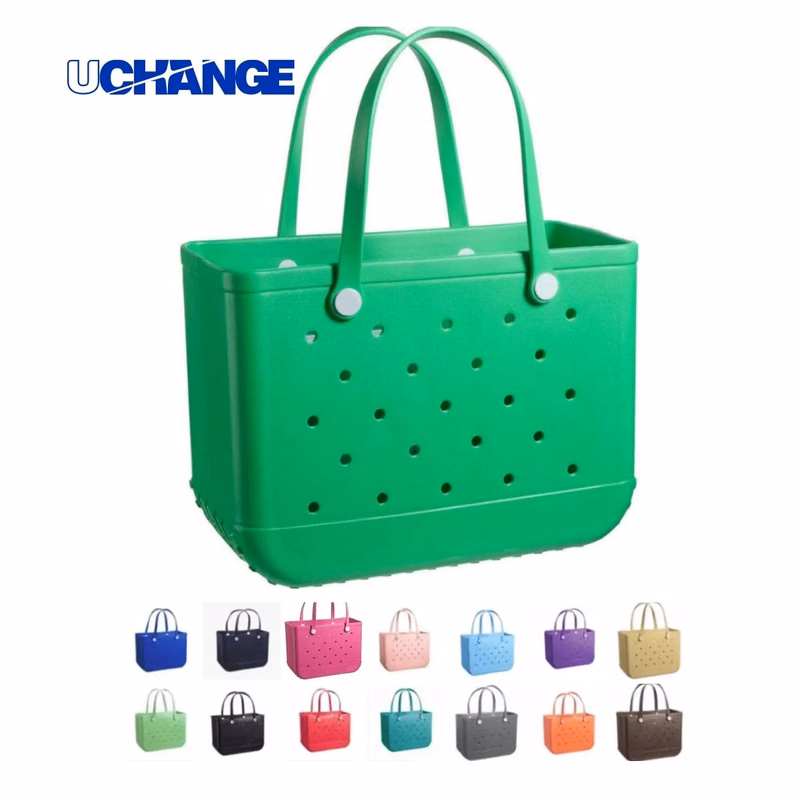 Large Capacity EVA Tote Hole Bag Beach Basket With Handles
