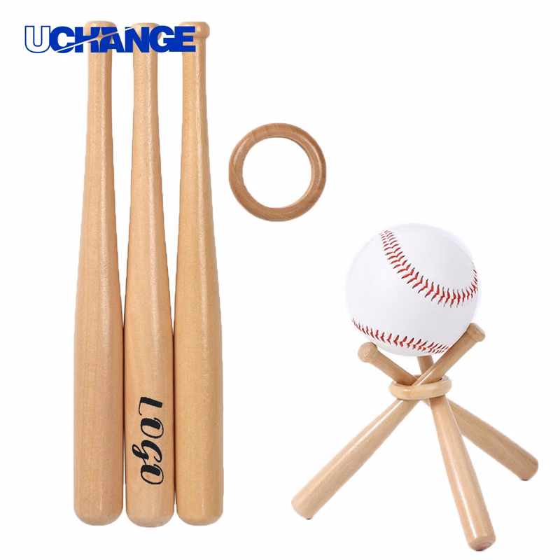 Wooden Mini Baseball Bat Display Holder for Collectibles