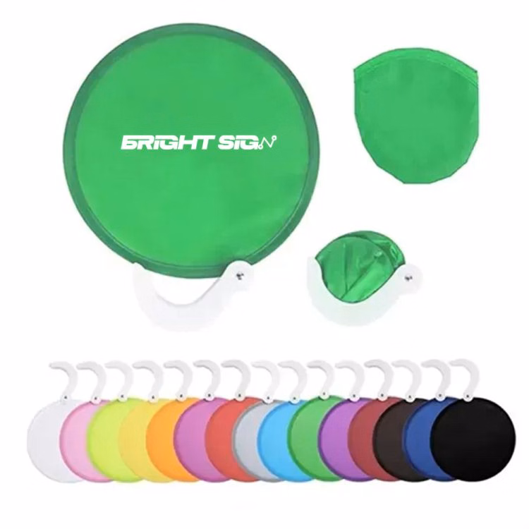 Dual-Use Round Foldable Frisbee Fan 8"