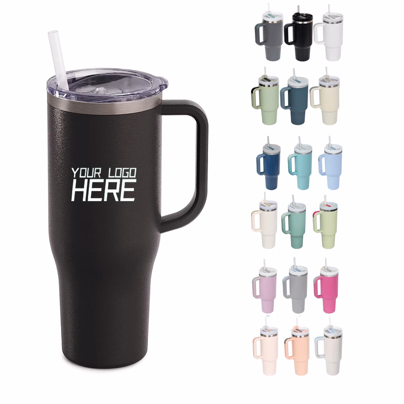 40oz Insulated Travel Mug Tumbler with Handle