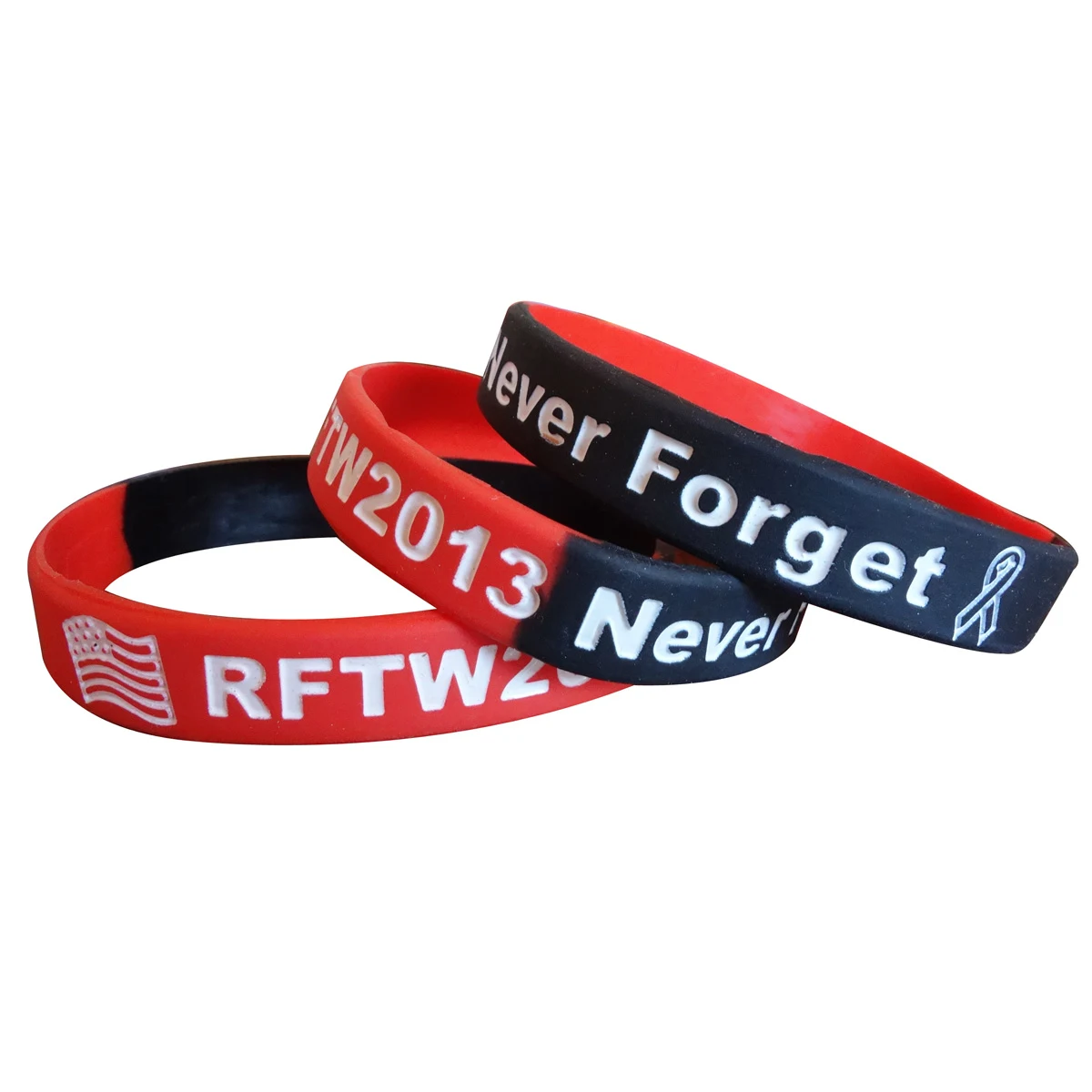 Segmented Deboss-Fill Silicone Wristbands 1