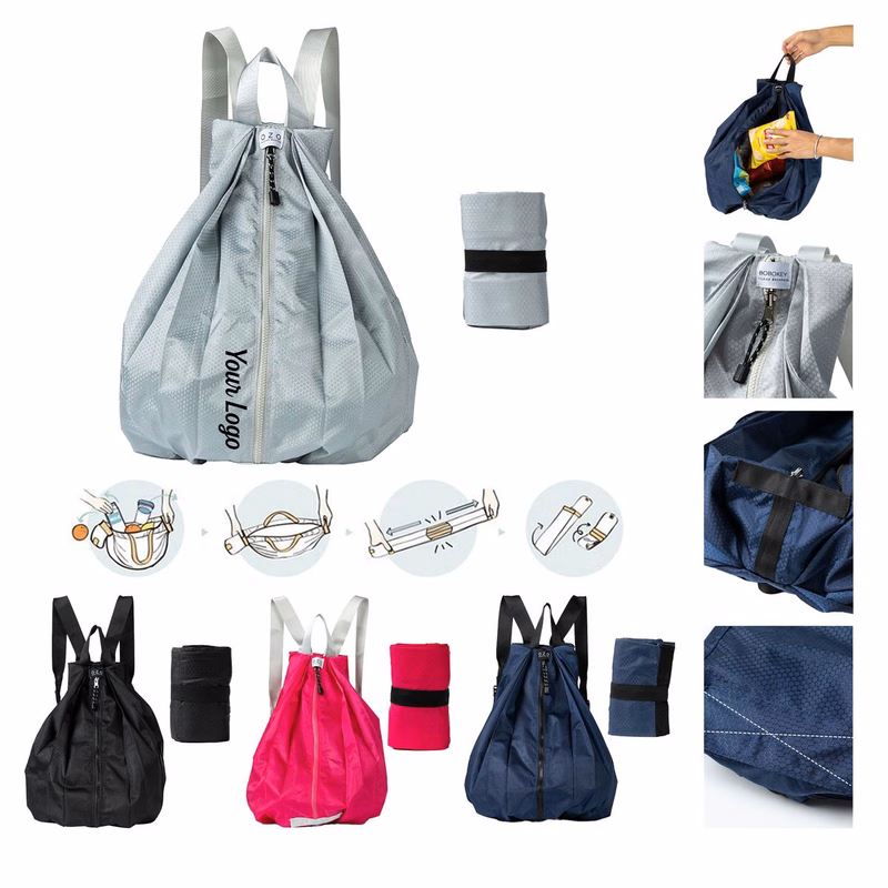 Foldable Nylon Roll-Up Backpack