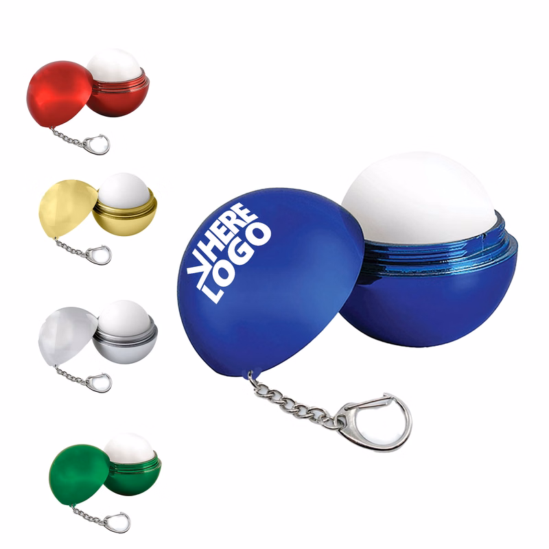 MOQ 20 Metallic Lip Balm Key Chain Lip Care