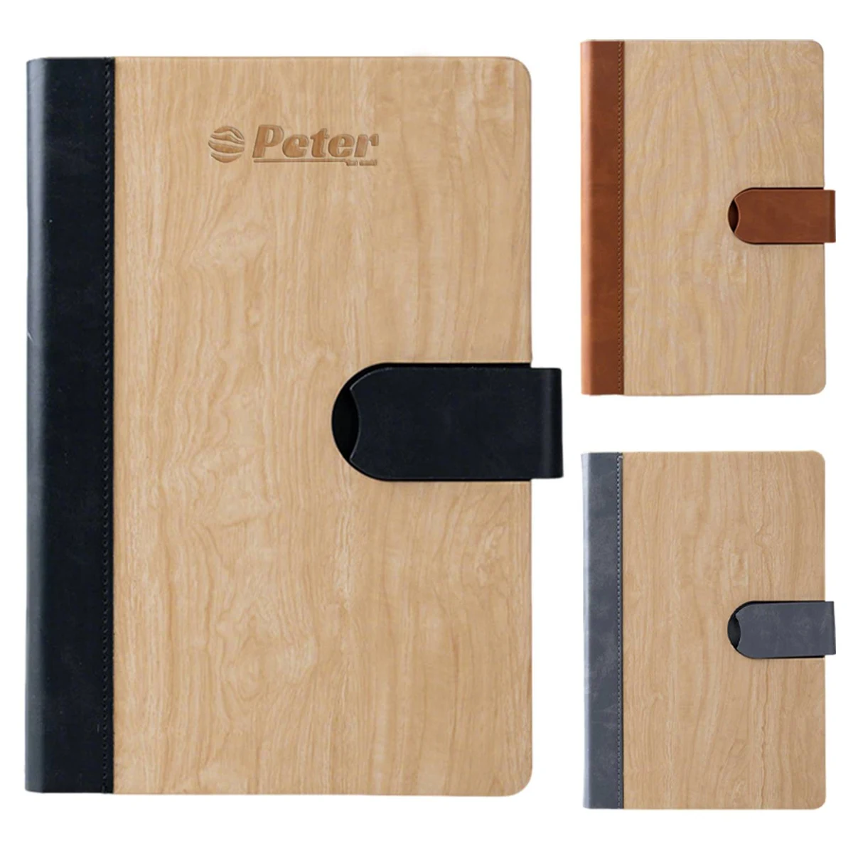 A5 PU Leather Magnetic Closure Lined Notebook 1