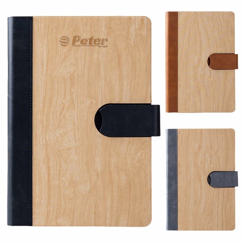 A5 PU Leather Magnetic Closure Lined Notebook