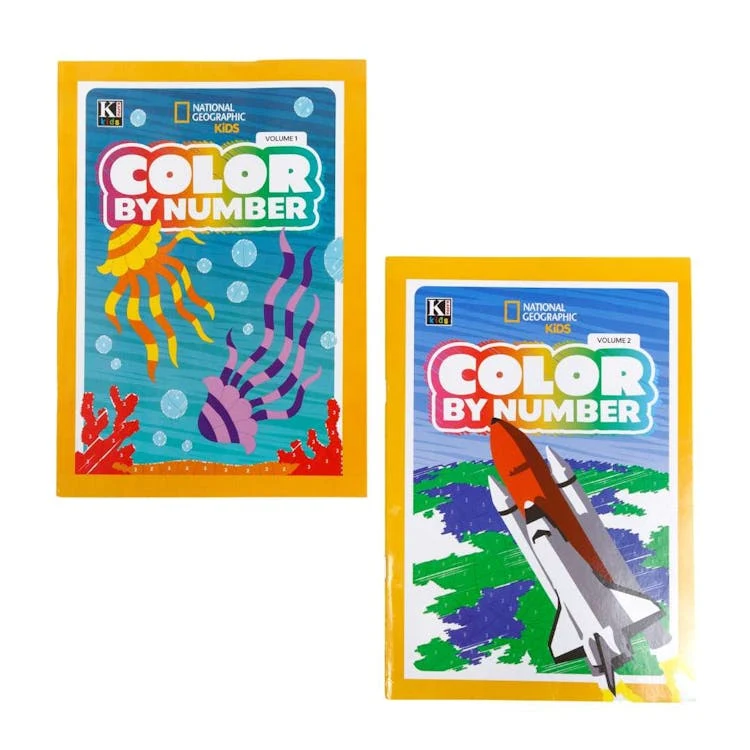 National Geographic Kids Color by Number Books - Two Titles 1