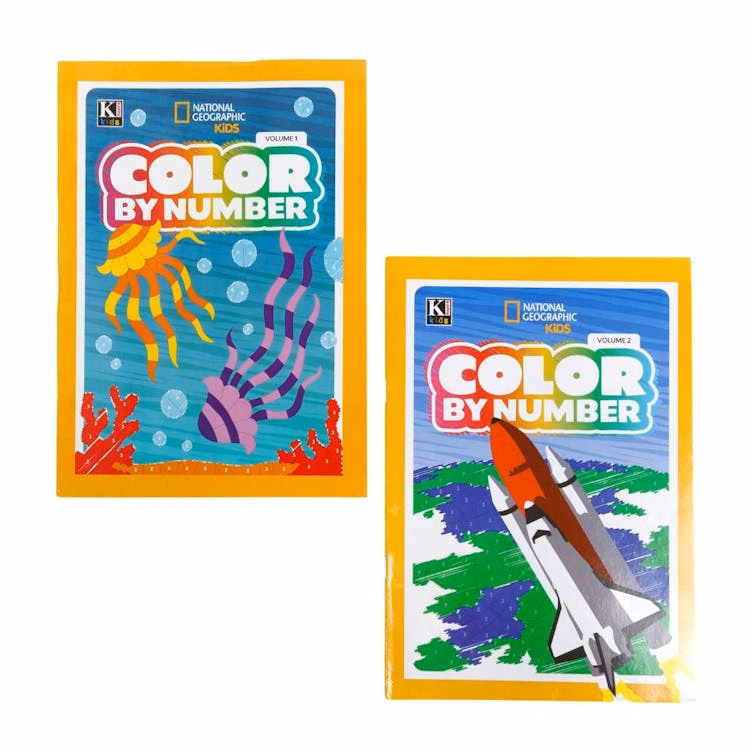 National Geographic Kids Color by Number Books - Two Titles