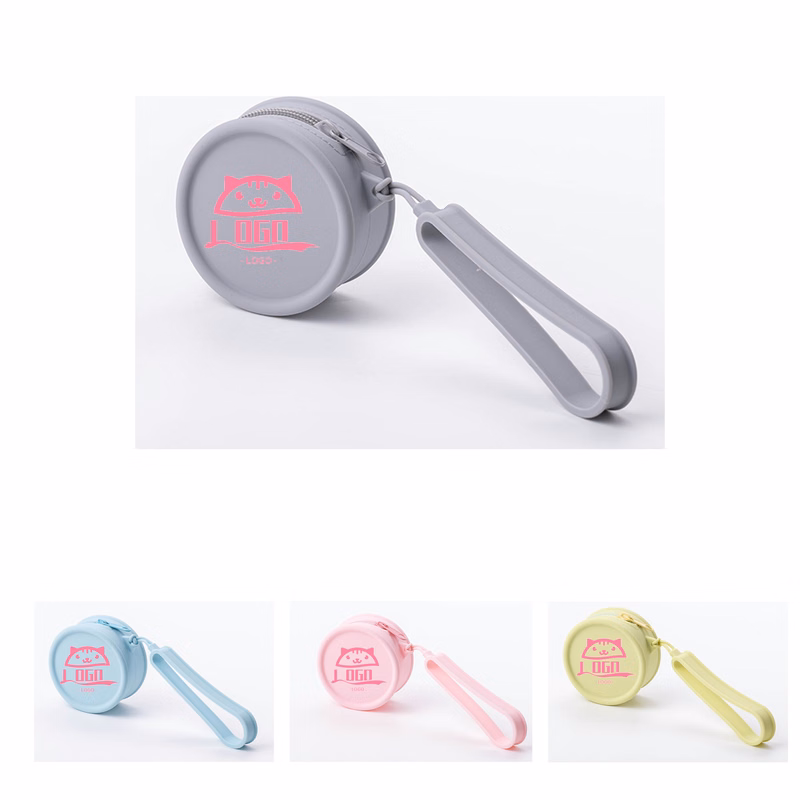 Small round silicone waterproof storage bag