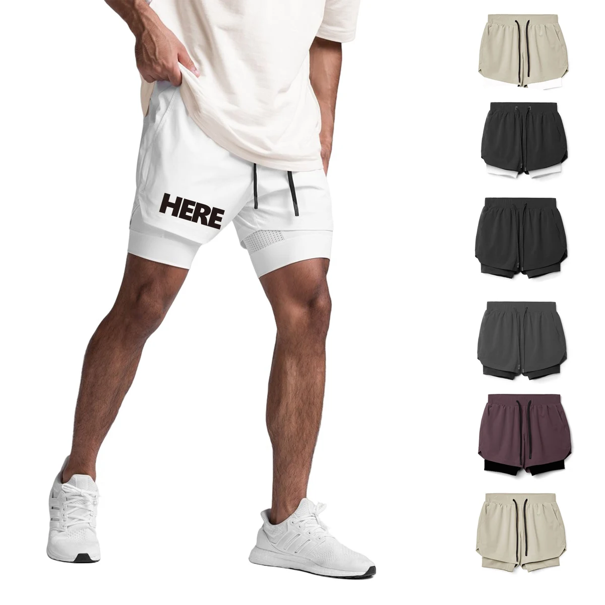 Double Layer Breathable Sports Fitness Shorts 1