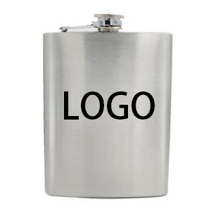 7oz Stainless Steel Hip Flask with Funnel, custom water bottle with logo imprint 1