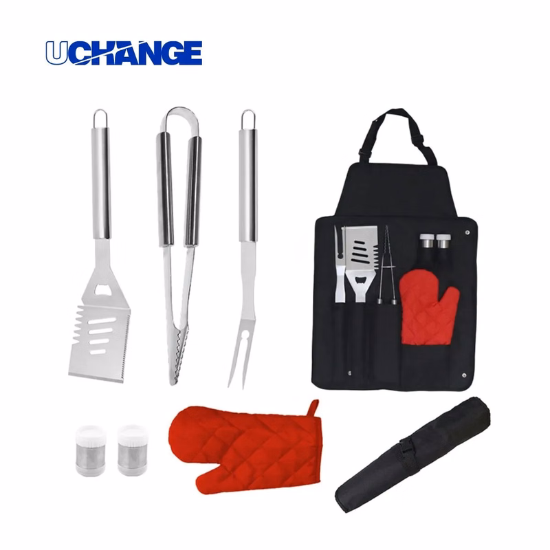 Custom 6-Piece BBQ Grill Tool Apron Set