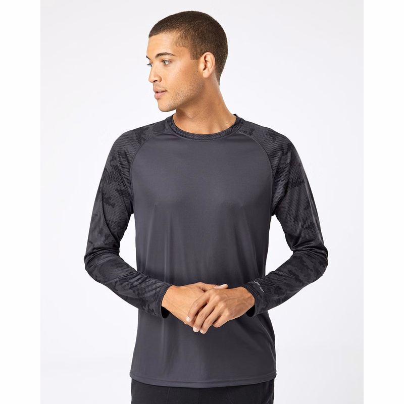 Unisex Cayman Performance Camo Colorblocked Long Sleeve T-Shirt - 216