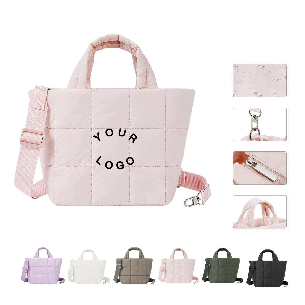 Lightweight Quilted Shoulder Bag with Fluffy Texture 1