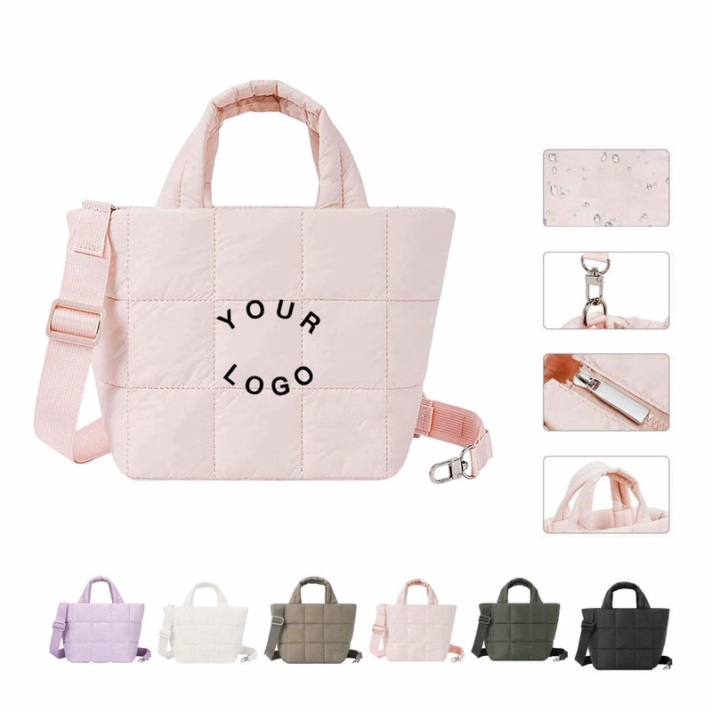 Lightweight Quilted Shoulder Bag with Fluffy Texture