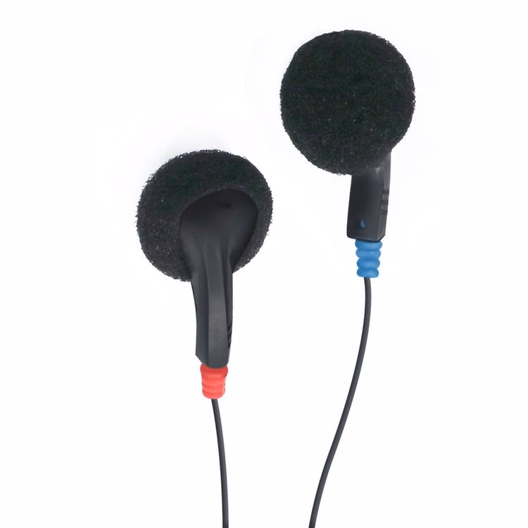 Wired Earbuds - Foam Pads Red/Blue