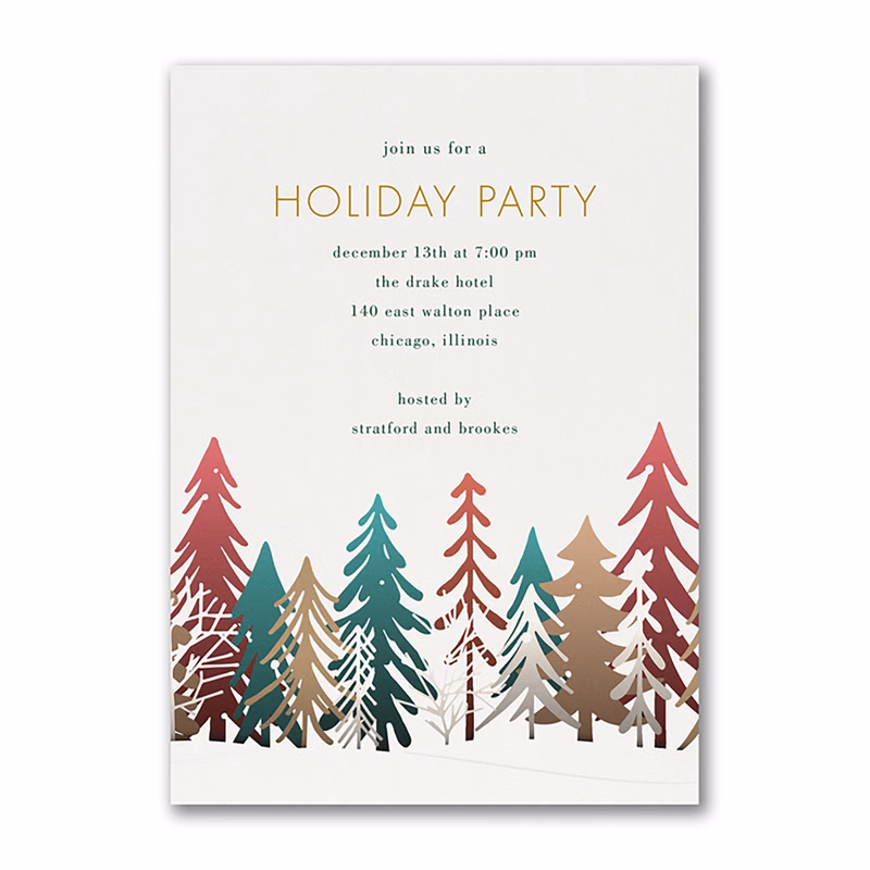 Colorful Treeline Event Invitation