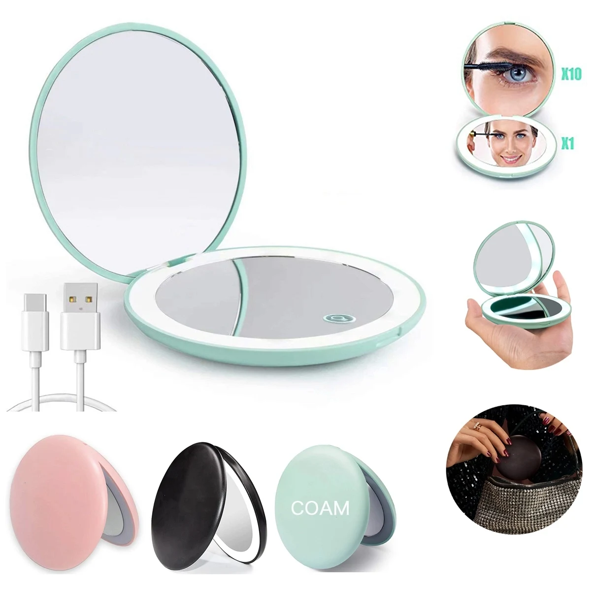 Rechargeable Led Travel Makeup Mirror 1