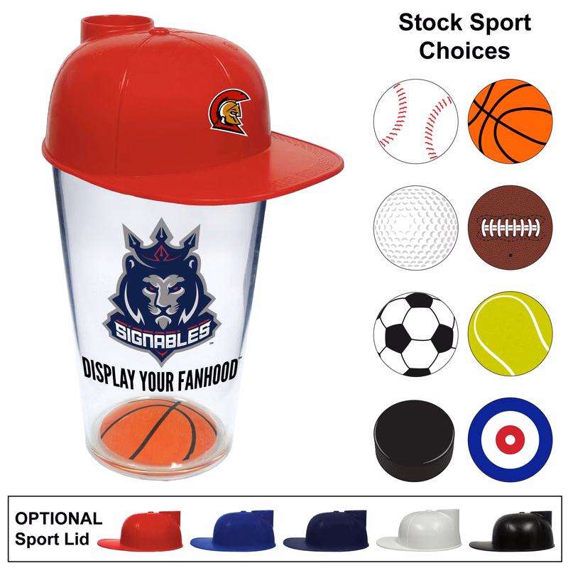 16oz Sports Themed Pint Cup