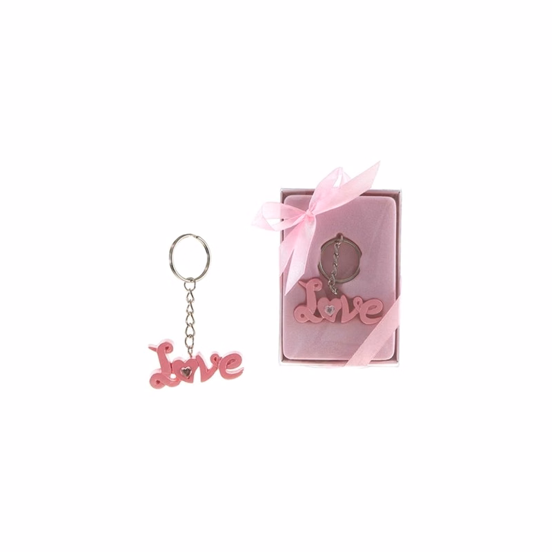 "Love" Phrase Key Chain - Pink