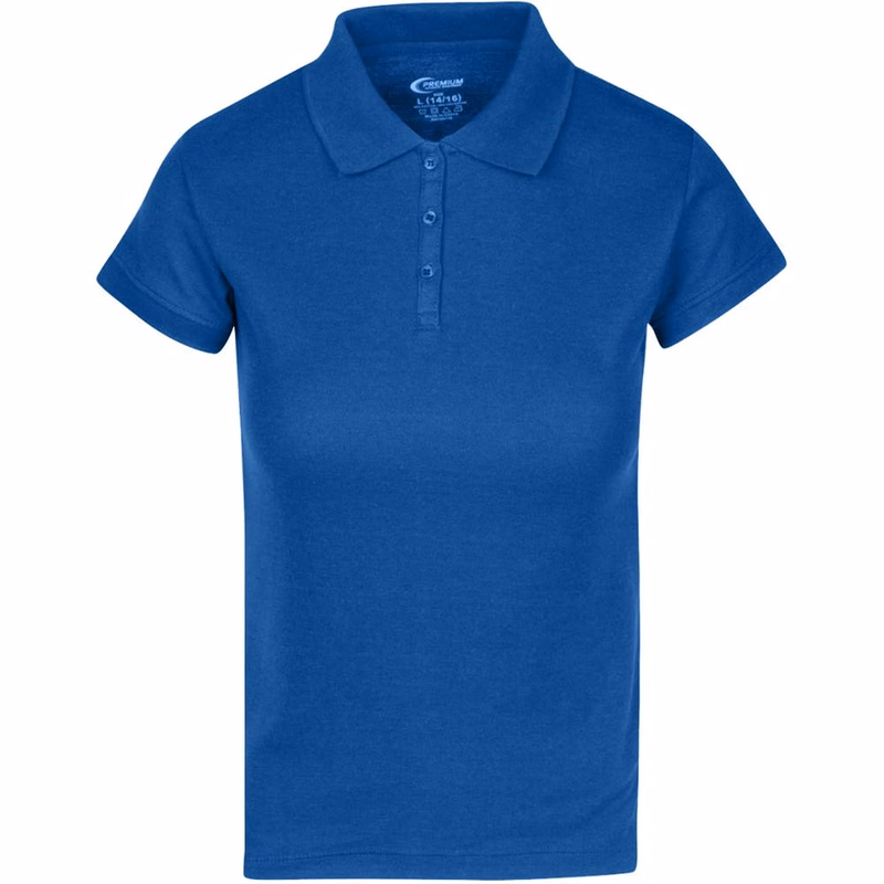 Juniors' Polo Uniform Shirts - Royal Blue Size Large