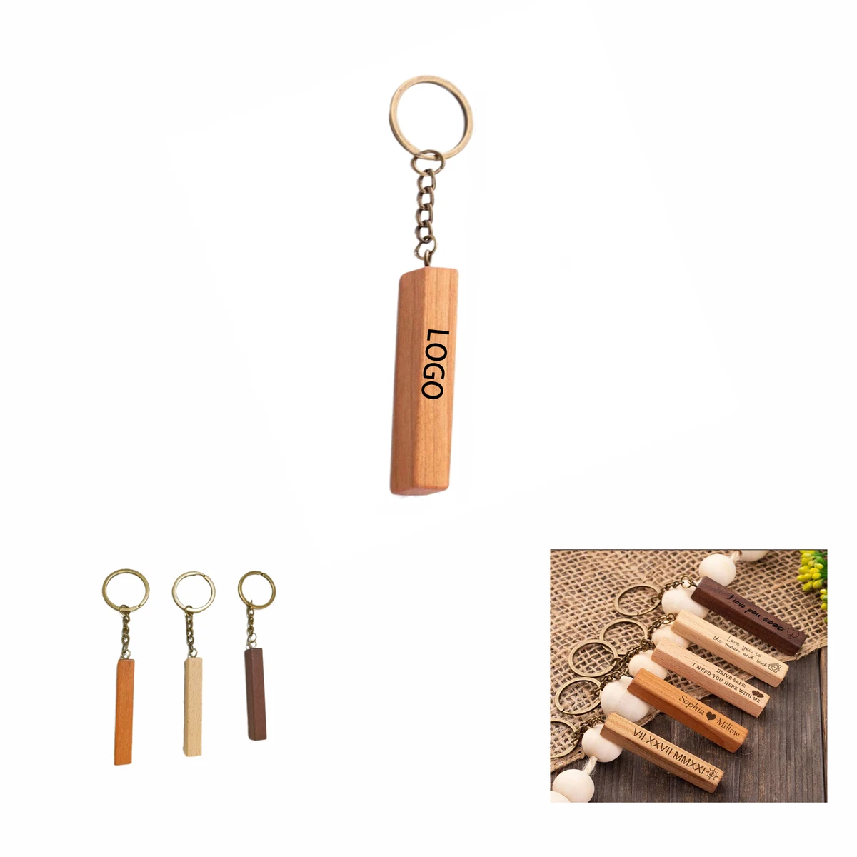 ECO Friendly Wooden Keychain MOQ 10pcs 1