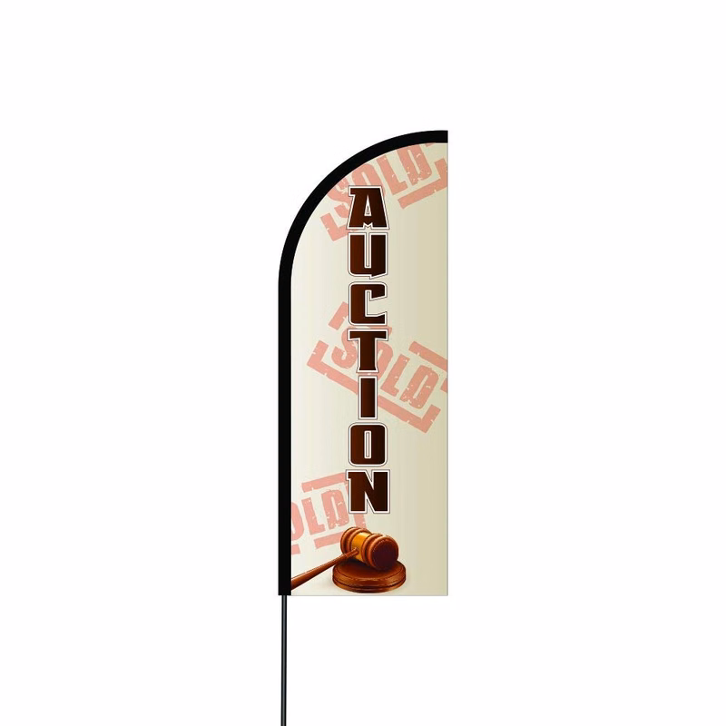 Auction Flag Kit 11' Feet Feather Flag Sign Outdoor Banner