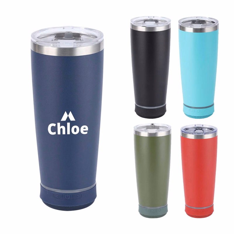 Customizable 20oz STEEL TUMBLER WITH SPEAKER