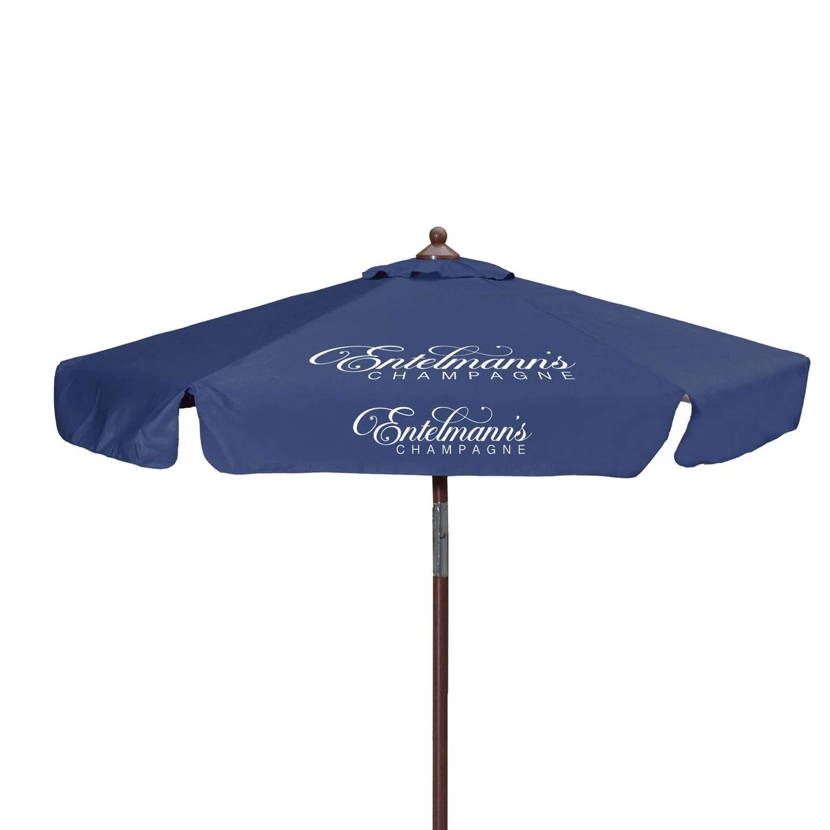 7' Wood Look Tilting Market Umbrella Kit with Valance (2 Imprints) 1