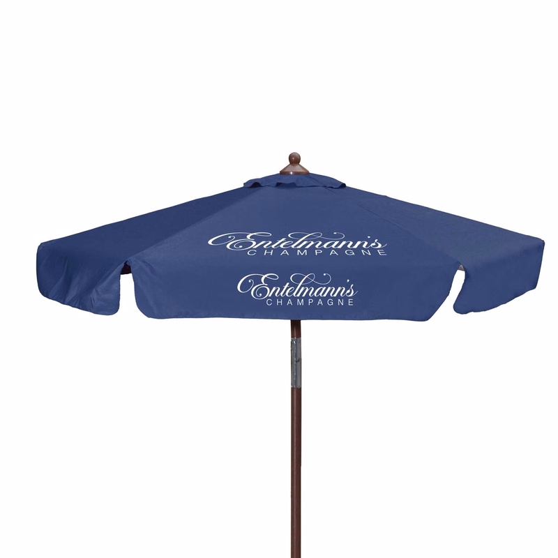 7' Wood Look Tilting Market Umbrella Kit with Valance (2 Imprints)