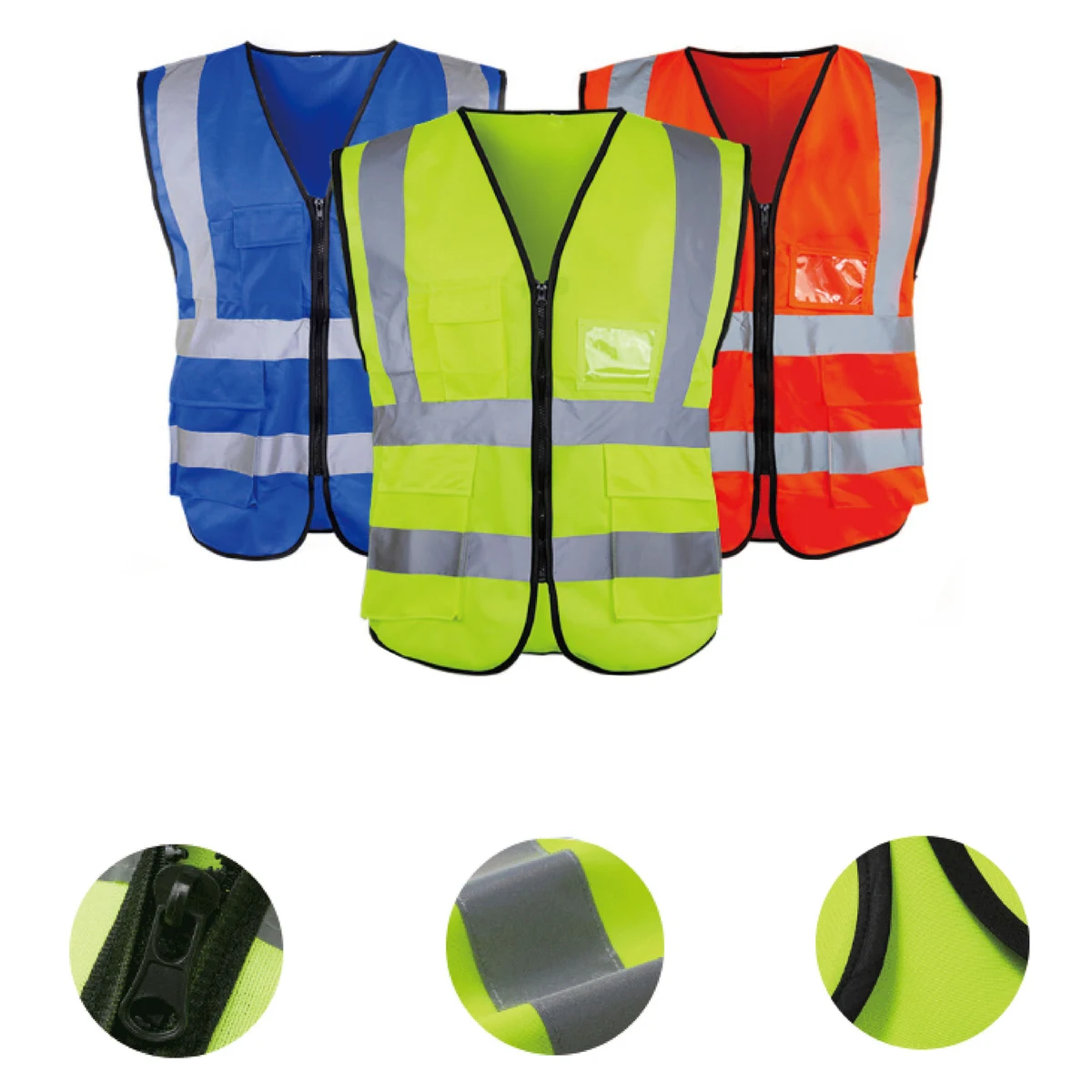 High Visibility Safety Vest With Zipper And Pockets 1