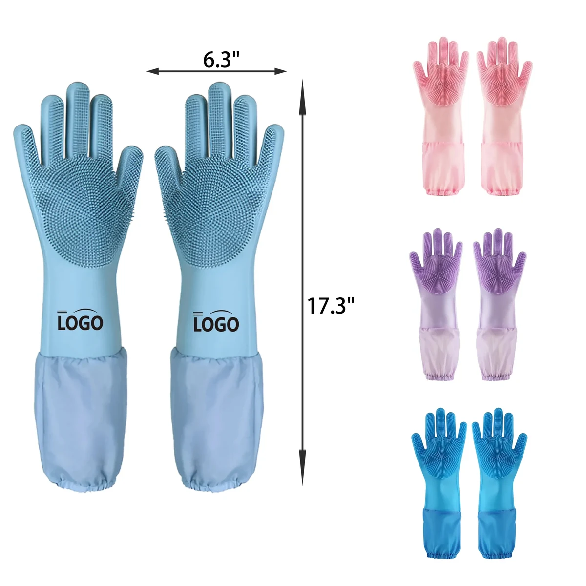 MOQ 50 PCS Long Pet Bath Silicone Gloves 1