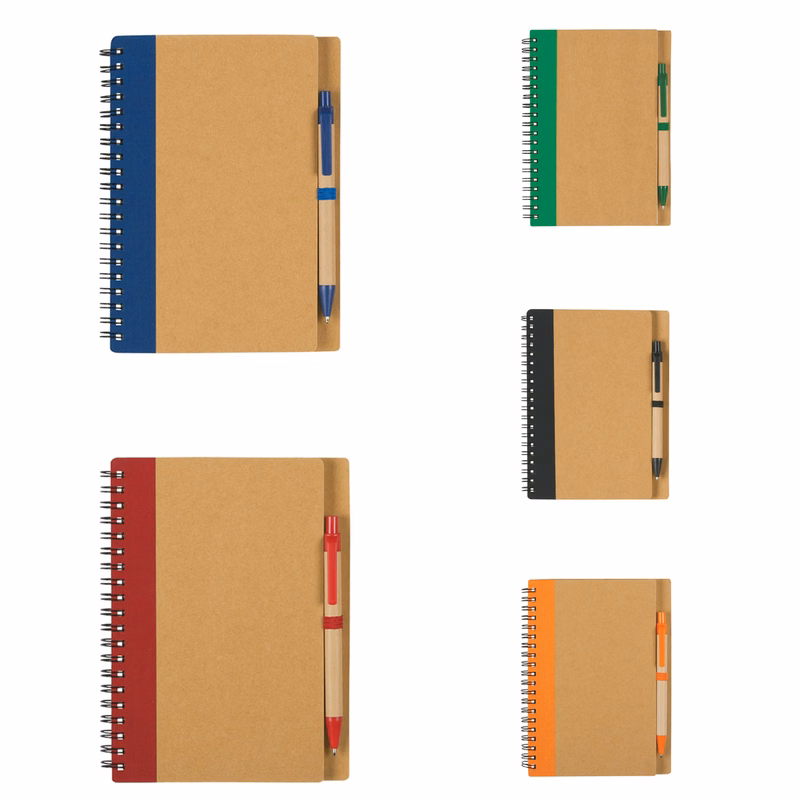 Spiral Eco-Friendly Notebook With Pen 5.5"L X 3.5"W