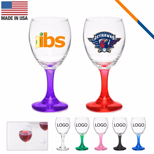 Custom 8.5 oz Wine Glass with Sturdy Stem — Full-Color Event & Corporate Gifting