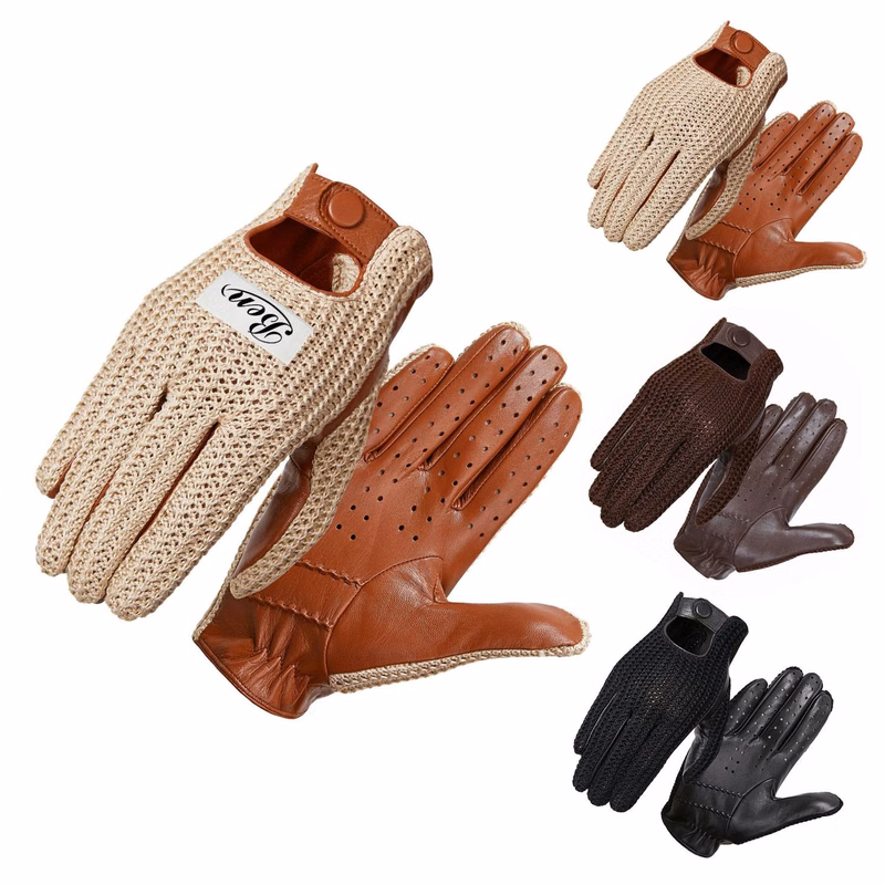Genuine leather woven anti-slip gloves