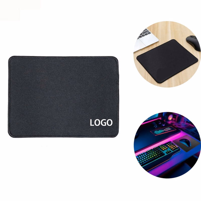 Mouse Pad All Black with Durable Stitched Edge