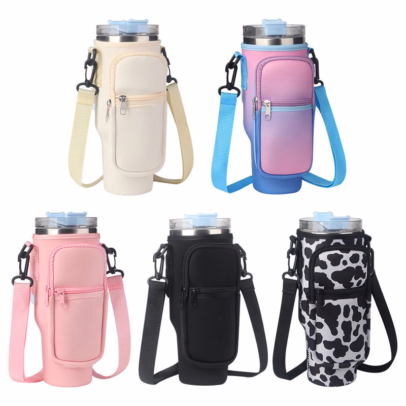 Water Bottle Carrier Bag Holder With Pocket for 40oz Tumbler